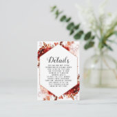 Rustieke Beauty Floral Waterverf Trouwgegevens Informatiekaartje (Staand voorkant)