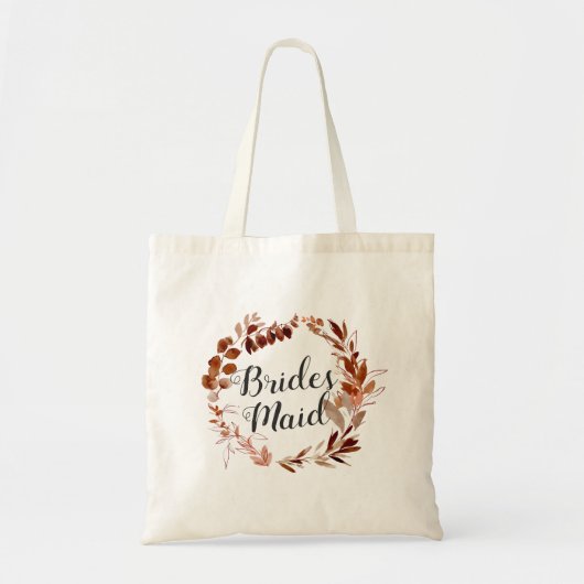 Rustieke Beauty Vine Waterverf Krans bruidsmeisje Tote Bag (Voorkant)