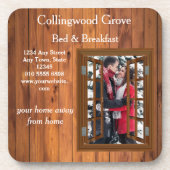 Rustieke Bed and Breakfast 🌿 Custom Lodge Logo Bier Onderzetter (Voorkant)