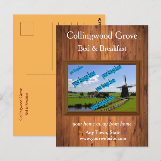 Rustieke Bed & Breakfast 🌿 Promotie Briefkaart (Voorkant / Achterkant)