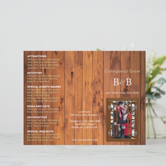 Rustieke Bed en Ontbijt 🏡 Drievoudige Brochure (Staand voorkant)