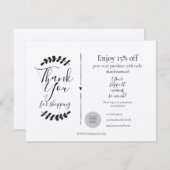 Rustieke Bedankt voor Winkelen Kortingkaart (Voorkant / Achterkant)