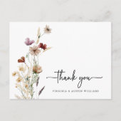 Rustieke Bedankt Wilde Bloem Briefkaart (Voorkant)
