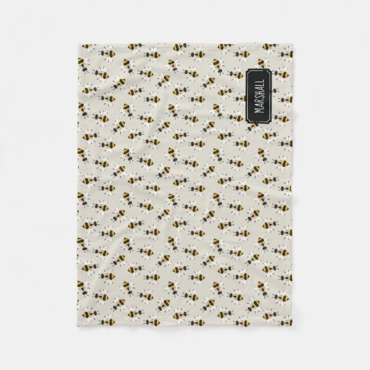 Rustieke Bee Baby Deken met Aangepaste Naam (Voorkant)