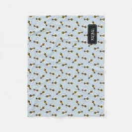 Rustieke Bee Baby Jongensdeken met Aangepaste Naam Fleece Deken