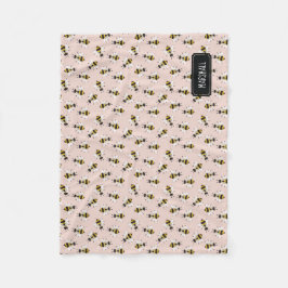 Rustieke Bee Baby Meisje Deken met Aangepaste Naam