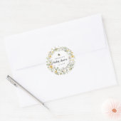 Rustieke Bee Wildflower Baby shower Ronde Sticker (Envelop)