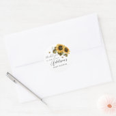 Rustieke Bee Zonnebloem Baby shower Favor Ronde Sticker (Envelop)