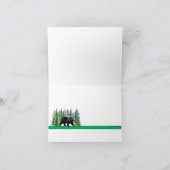 Rustieke Beer Fir Tree Dank u kaarten (Binnen)