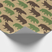 Rustieke beerpatroon cadeaupapier (Hoek)