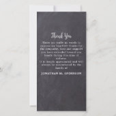 Rustieke begrafenis gedenkteken aangepaste foto sy bedankkaart (Achterkant)