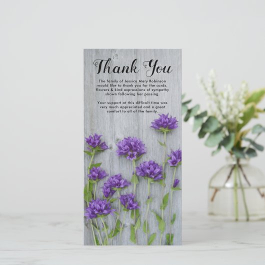 rustieke begrafenis | Voor altijd in ons hart Bedankkaart (Staand voorkant)