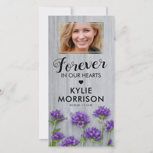 rustieke begrafenis | Voor altijd in ons hart Bedankkaart (Achterkant)