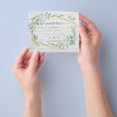 Rustieke begroeiing op drijfhout budget bruiloft flyer (Hand)