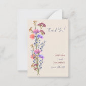 Rustieke Beige Acryl Bloemen Bruiloft Dank u Notitiekaartje (Voorkant)