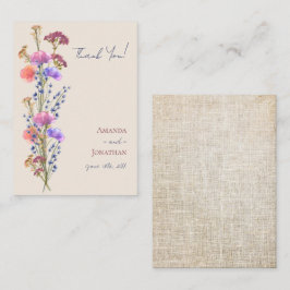 Rustieke Beige Acryl Bloemen Bruiloft Dank u Notitiekaartje
