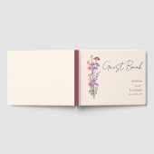 Rustieke Beige Acryl Bloemen Bruiloft Gastenboek (Volledig)