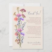 Rustieke Beige Acryl Bloemen Foto Dank u Notitiekaartje (Voorkant)