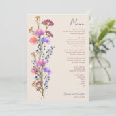 Rustieke Beige Acryl Bloemen Menu (Staand voorkant)