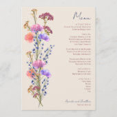 Rustieke Beige Acryl Bloemen Menu (Voorkant)