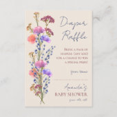 Rustieke Beige Acryl Bloemenluier Raffle Informatiekaartje (Voorkant)