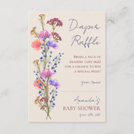 Rustieke Beige Acryl Bloemenluier Raffle Informatiekaartje