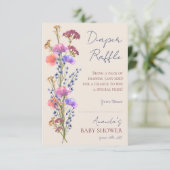 Rustieke Beige Acryl Bloemenluier Raffle Informatiekaartje (Staand voorkant)