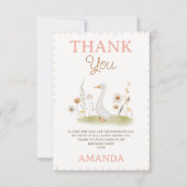 Rustieke Beige Bloemen Een Gekke Gans 1e Verjaarda Bedankkaart (Voorkant)