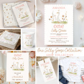 Rustieke Beige Bloemen Een Gekke Gans 1e Verjaarda Kaart