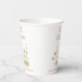 Rustieke Beige Bloemen Een Gekke Gans 1e Verjaarda Papieren Bekers (Links)