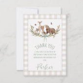 Rustieke Beige Bos Baby Shower Bedankkaart (Voorkant)