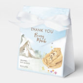 Rustieke Beige Bos Beer Baby Bedankdoosjes (Voorkant Zijde)