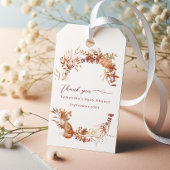Rustieke Beige Bosvos Bedankt Cadeaulabel