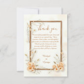 Rustieke Beige Botanische Huwelijk Bedankkaart (Achterkant)