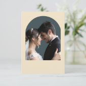 Rustieke Beige Botanische Huwelijk & Foto Bedankkaart (Staand voorkant)