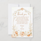 Rustieke Beige Botanische Huwelijk & Foto Bedankkaart (Achterkant)