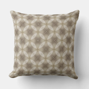 Rustieke Beige & Bruine Cirkel Geometrisch Patroon Kussen