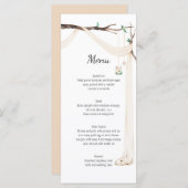 Rustieke Beige Drape Tree Branch Wedding Menu (Voorkant / Achterkant)