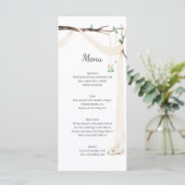 Rustieke Beige Drape Tree Branch Wedding Menu (Staand voorkant)