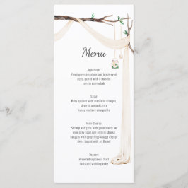 Rustieke Beige Drape Tree Branch Wedding Menu