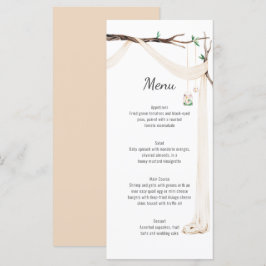 Rustieke Beige Drape Tree Branch Wedding Menu