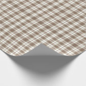 Rustieke beige en witte boerderijplaid cadeaupapier (Hoek)