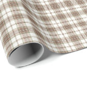 Rustieke beige en witte boerderijplaid cadeaupapier (Rol Hoek)