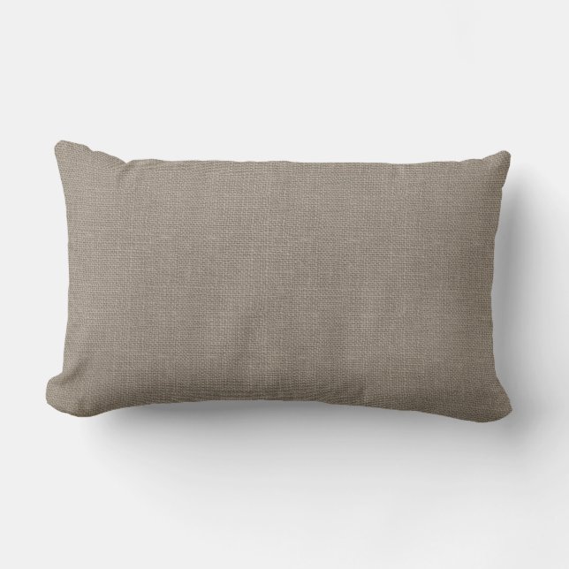 Rustieke Beige Faux Burlap Accent Pillow Kussen (Voorkant)