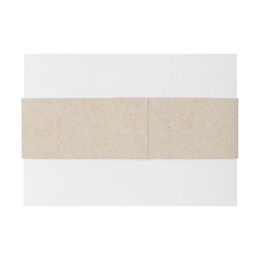 Rustieke Beige Faux Kraft Karton Monogramed Belly Uitnodigingen Wikkel (Achterkant Voorbeeld)