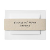 Rustieke Beige Faux Kraft Karton Monogramed Belly Uitnodigingen Wikkel (Voorkant Voorbeeld)