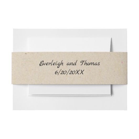 Rustieke Beige Faux Kraft Karton Monogramed Belly Uitnodigingen Wikkel (Voorkant Voorbeeld)