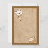 rustieke beige gender reveal party kaart (Achterkant)