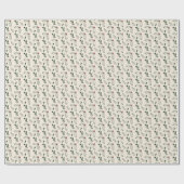 Rustieke Beige Hulstbes Bladgroen Kerst Cadeaupapier (Vlak)