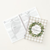 Rustieke Beige Katoen Krans Kerstmisrecept Notitieboek (Binnen)